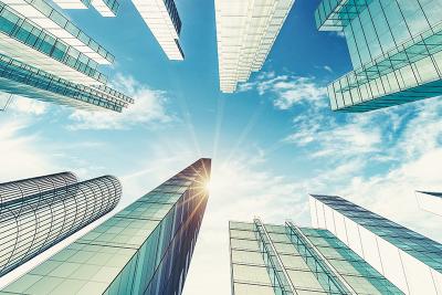 Low angle shot of skyscraper